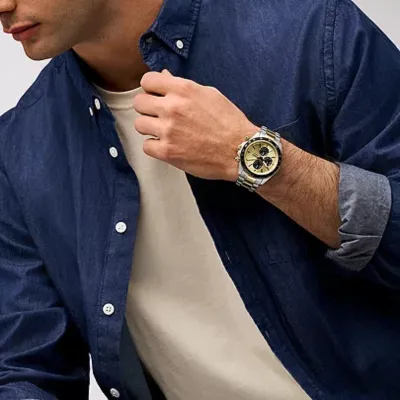 FOSSIL Autocross Multifunction Two-Tone Stainless Steel Watch